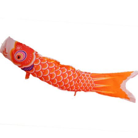 オレンジ色の鯉のぼり 鯉のぼり【単品】こいのぼり【タフタ鯉】オレンジ 50cm | お祭り用品