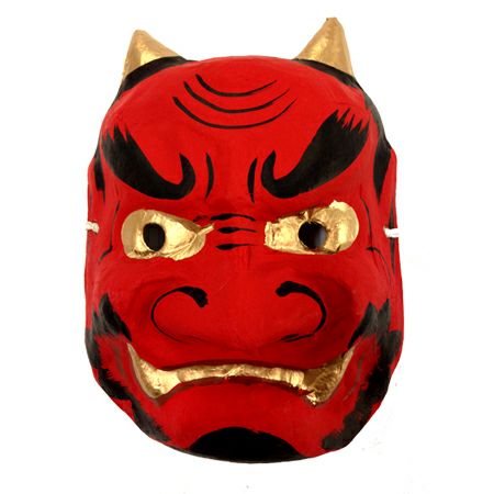 祭禮 お面 【赤鬼】 紙製 | お祭り用品専門店 【橋本屋祭館】